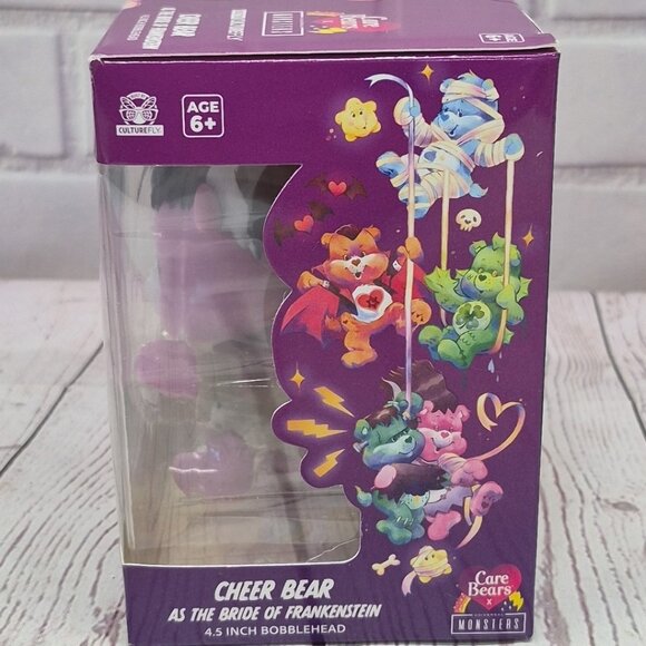 Care Bears Cheer Bear as Bride Of Frankenstein 4.5in Bobblehead NIB - Picture 5 of 7